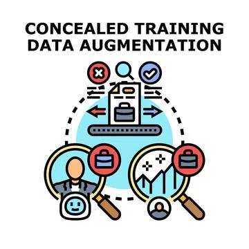 Concealed training data augmentation concept 库存插图
