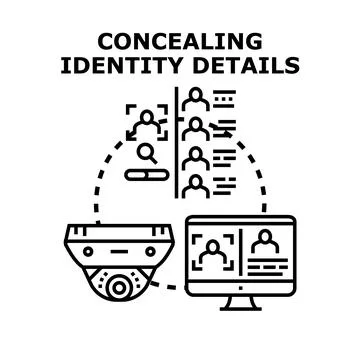Concealing identity details for data privacy and security Stock Illustration