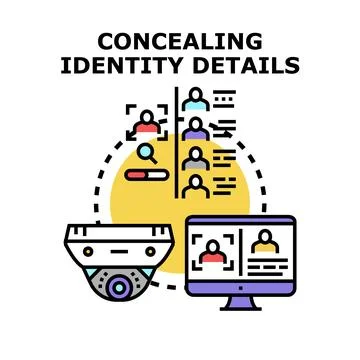 Concealing identity details for data privacy and security Stock Illustration