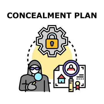 Concealment plan for illegal financial operations concept Stock Illustration