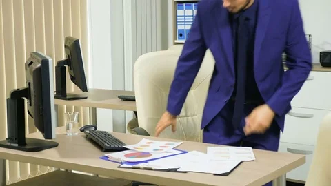 Concentrated businessman working at his computer Stock Footage 83762195