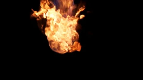 Concentrated flame in center frame from ignition to death slow motion Stock Footage 77158468