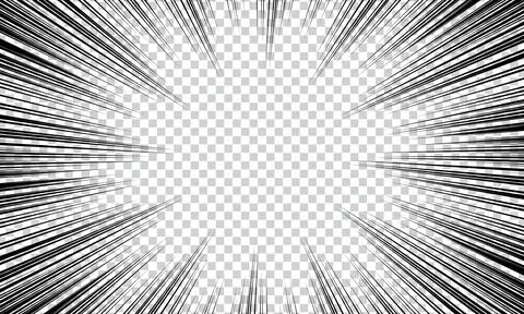 Concentrated lines in comic style. Background material. Black and white vec.. Stock Illustration