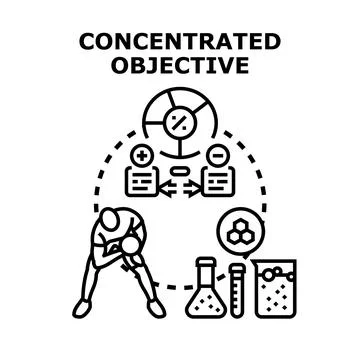 Concentrated objective concept with person playing table tennis Stock Illustration