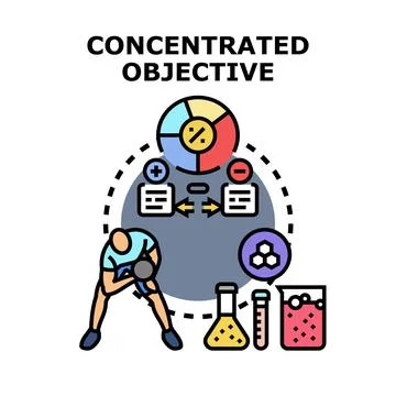 Concentrated objective concept with person playing table tennis Stock Illustration