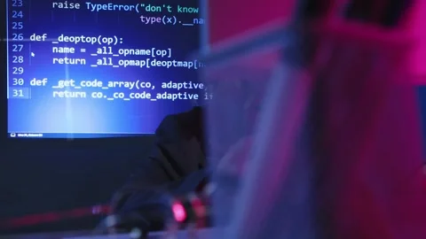 Concentrated young girl, software developer, programmer working on computer Stock Footage 245345485