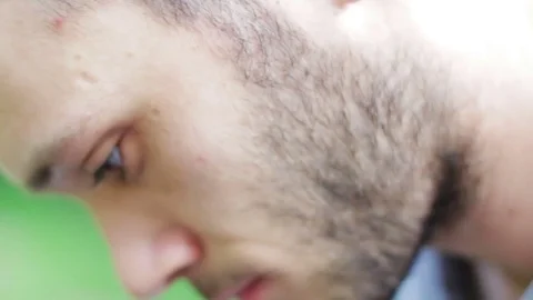 Concentrated Young Man Close Up 스톡 동영상 76267897