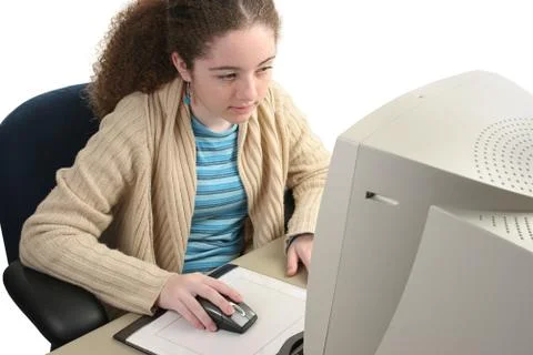 Concentrating on Computer Stock Photos