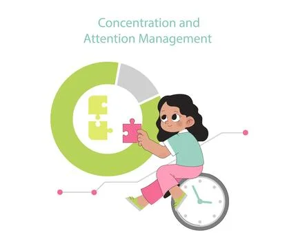 Concentration and attention management concept. イラスト素材
