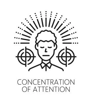 Concentration of attention cognitive ability icon Stock Illustration