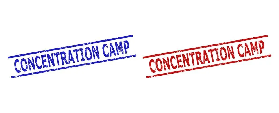 CONCENTRATION CAMP Watermarks with Rubber Texture and Parallel Lines Stock Illustration