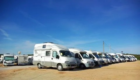 Concentration of caravans. Stock Photos