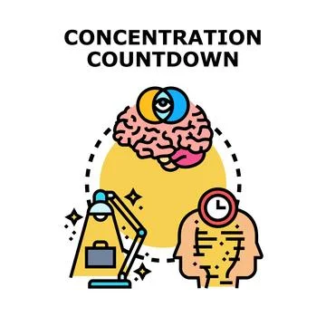 Concentration countdown for productivity and memory focus イラスト素材