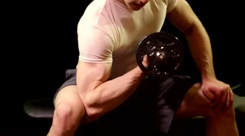 Concentration Curl Exercise Stock Footage 66547412