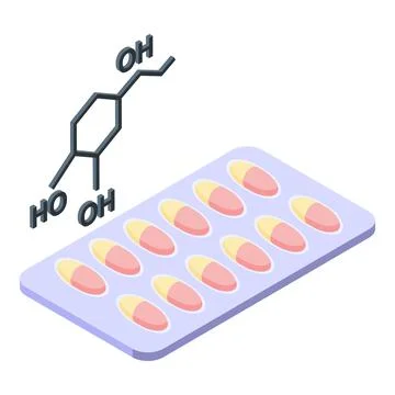 Concentration pills icon isometric vector. Mind balance Stock Illustration