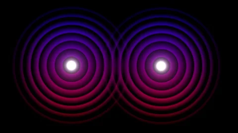 Concentration Point Exercise with two points of light with Radio Wave effect 스톡 동영상 262382736