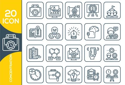 Concentration, Spiritual Practice. Idea generation, concentration, problem so Stock Illustration