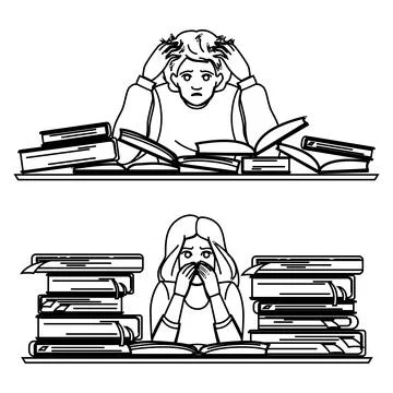 Concentration student exam stress vector Stock Illustration