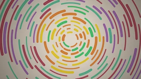 Concentric 3D dash rings rotating seamless loop background Stock Footage 345601091