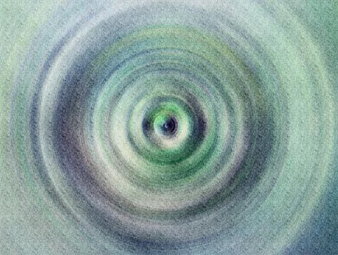 Concentric Abstract Circle Vortex Soft Green Pastel Textured Background for.. Stock Illustration