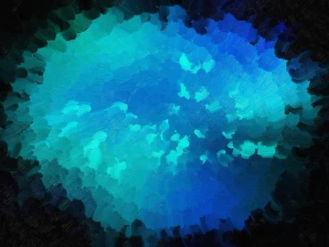 Concentric Abstract Oil Background  - Blue Paints Stroke Texture Stock Illustration