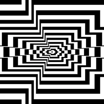 Concentric abstract symbol, polygon - optical, visual illusion Stock Illustration