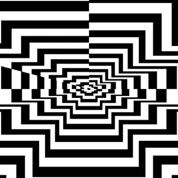 Concentric abstract symbol, polygon - optical, visual illusion Stock Illustration