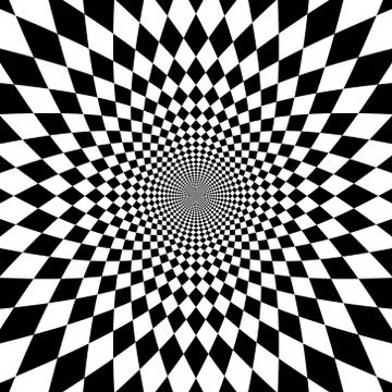 Concentric abstract symbol, rhomb - optical, visual illusion Stock Illustration