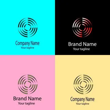 Concentric Arc Aperture logo design Stock Illustration