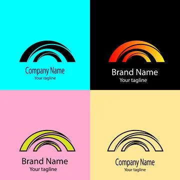 Concentric Arc Bridge logo design Stock Illustration