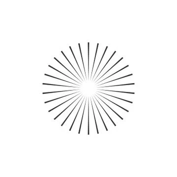 Concentric beam rays, geometric circle element. Stock Vector illustration Stock Illustration