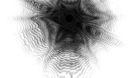 Concentric black and white waves expand from a central void Stock-Footage 338301932