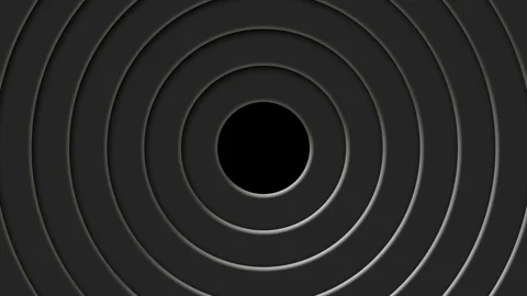 Concentric black circles expand and retract with a bouncing motion. Cartoon Video stock 304945265