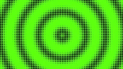 Concentric black dots pattern on vibrant green background 動画素材 346136696