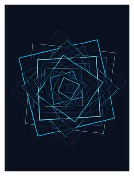 Concentric blue and orange line art circles over navy blue backdrop vector. 스톡 일러스트