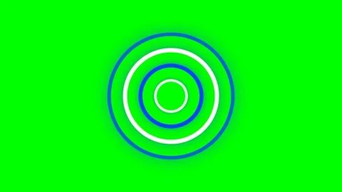Concentric blue and white rings forming a target pattern on a green backgroun Stock Footage 341839681