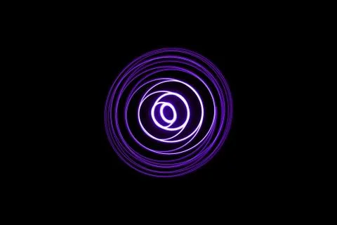 Concentric blue circle mixed light painting photography, long exposure, Stock Photos