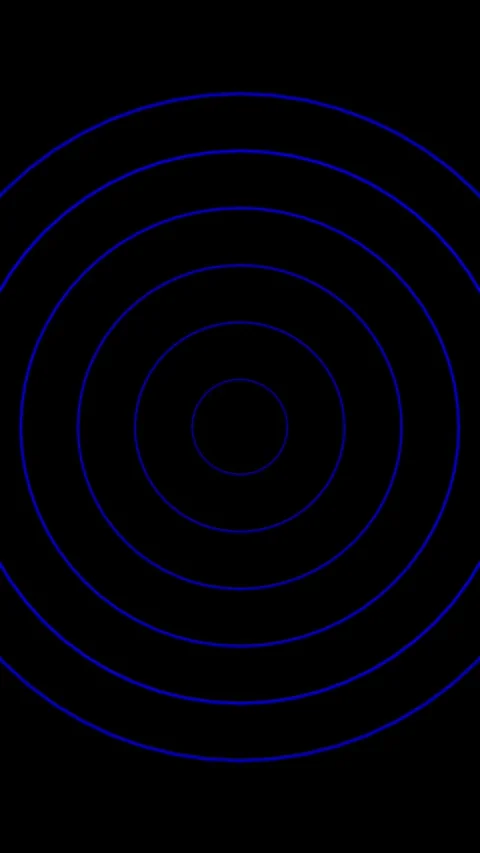 Concentric blue circles expanding outward on black background abstract moti.. Stock Footage 332880227
