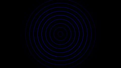 Concentric blue circles pattern on dark background loop ready animation, vi.. Illustrazione stock