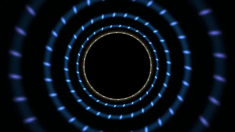 Concentric Blue Orbital Rings Seamless Loop Stock Footage 342345791