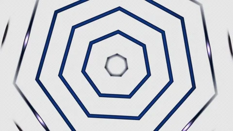 Concentric Blue Polygon Tunnel Seamless Loop Video stock 342354328