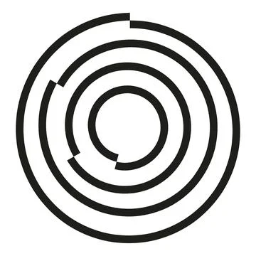 Concentric broken circles forming an abstract target maze Stock Illustration