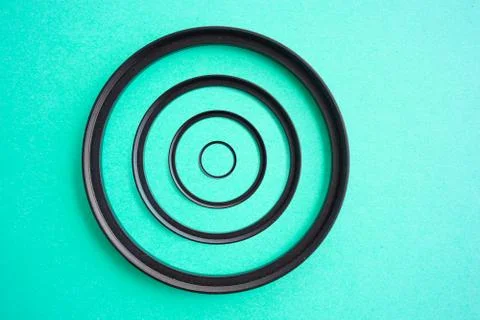 Concentric camera Lens Filter Up and Down Ring Adapters Stock Photos
