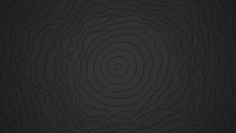 Concentric charcoal tree ring lines ripple in a seamless loop Stock Footage 341665591