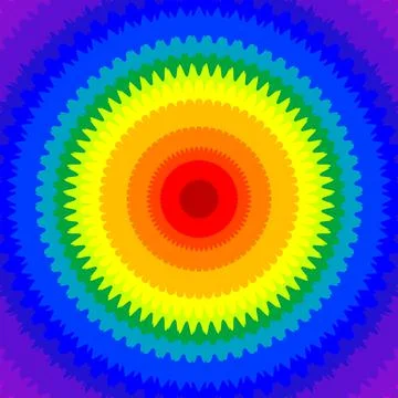 Concentric circle in the colors of the chakras Stock Illustration