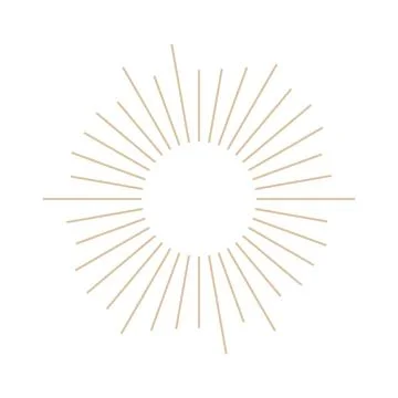 Concentric circle with contrasting beige sunburst stripes radiating from the  Stock Illustration
