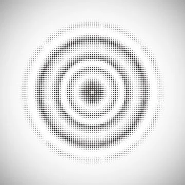 Concentric circle dotted background Stock Illustration