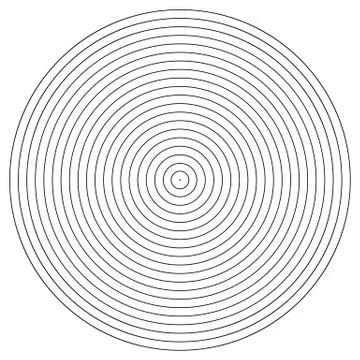 Concentric circle element. Black and white color ring. Abstract vector illust Stock Illustration