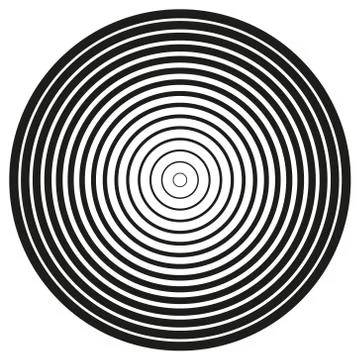 Concentric circle element. Black and white color ring. Abstract vector illust Stock Illustration