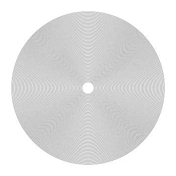 Concentric circle element. Black and white color ring. Abstract vector illust Illustrazione stock